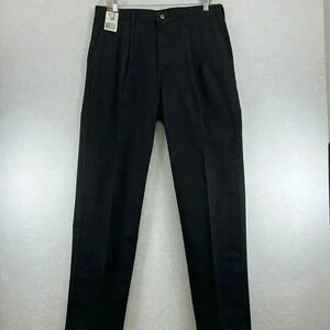Timber Creek by Wrangler Men’s Pleated Pants 34 x 38 Black Cotton NWT